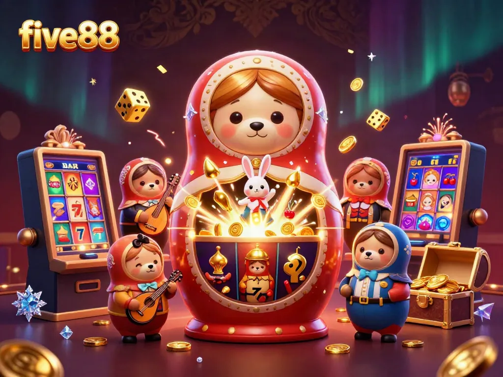 Experience the vibrant five88 casino world with cheerful characters and exciting game elements.