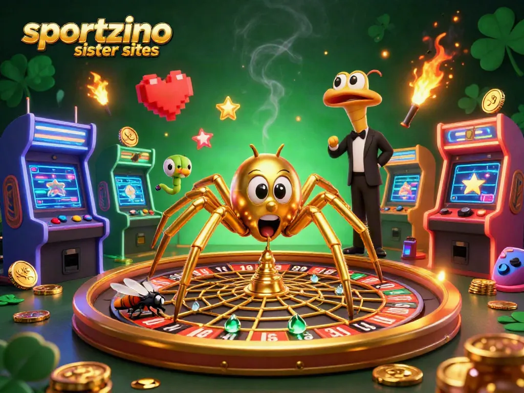 Engage with exciting games at sportzino sister sites, featuring a dynamic spider roulette scene