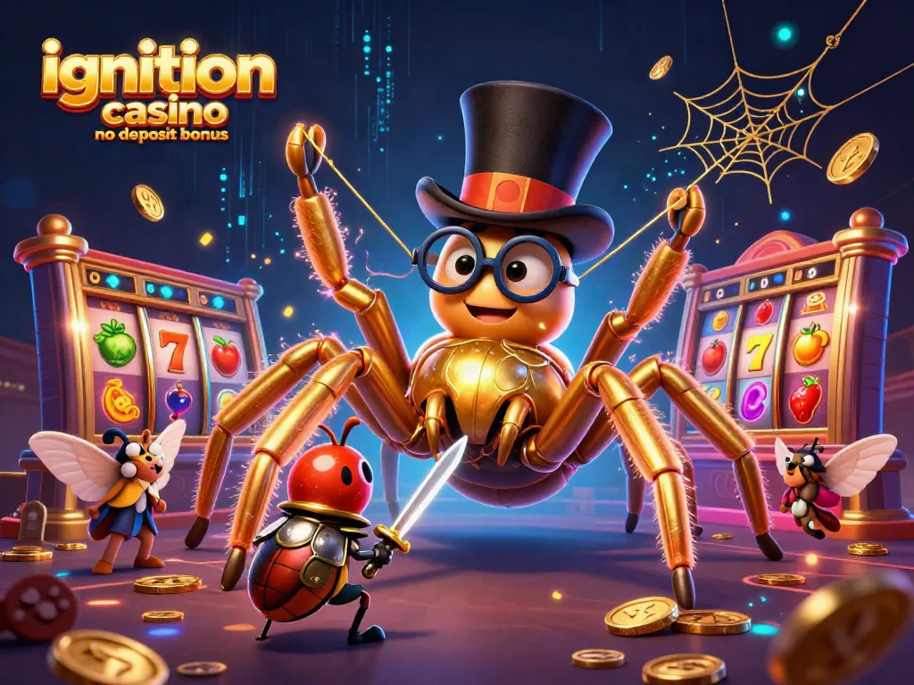 Play with exciting ignition casino no deposit bonus featuring colorful slot elements and characters.