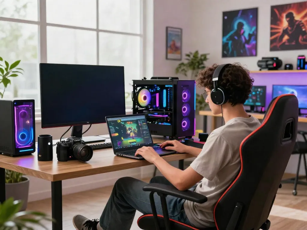 Engaging digital gaming environment showcasing luxury12 gaming experience with vibrant accessories and merchandise.