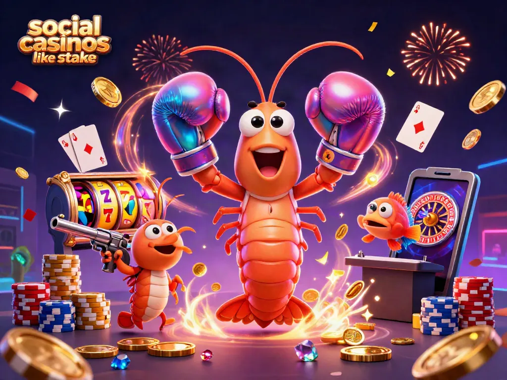 Score big at social casinos like stake with vibrant gameplay featuring dynamic slot machines and colorful characters.