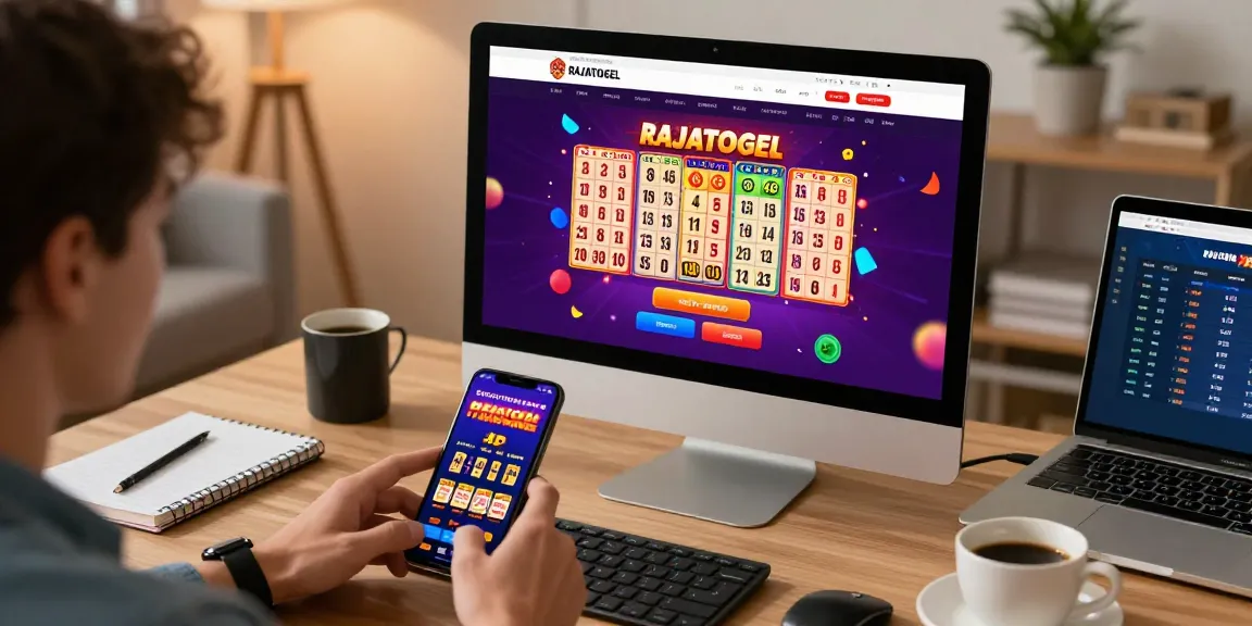 Pengguna RAJATOGEL terlibat dalam permainan togel online dengan antarmuka modern dan suasana nyaman.