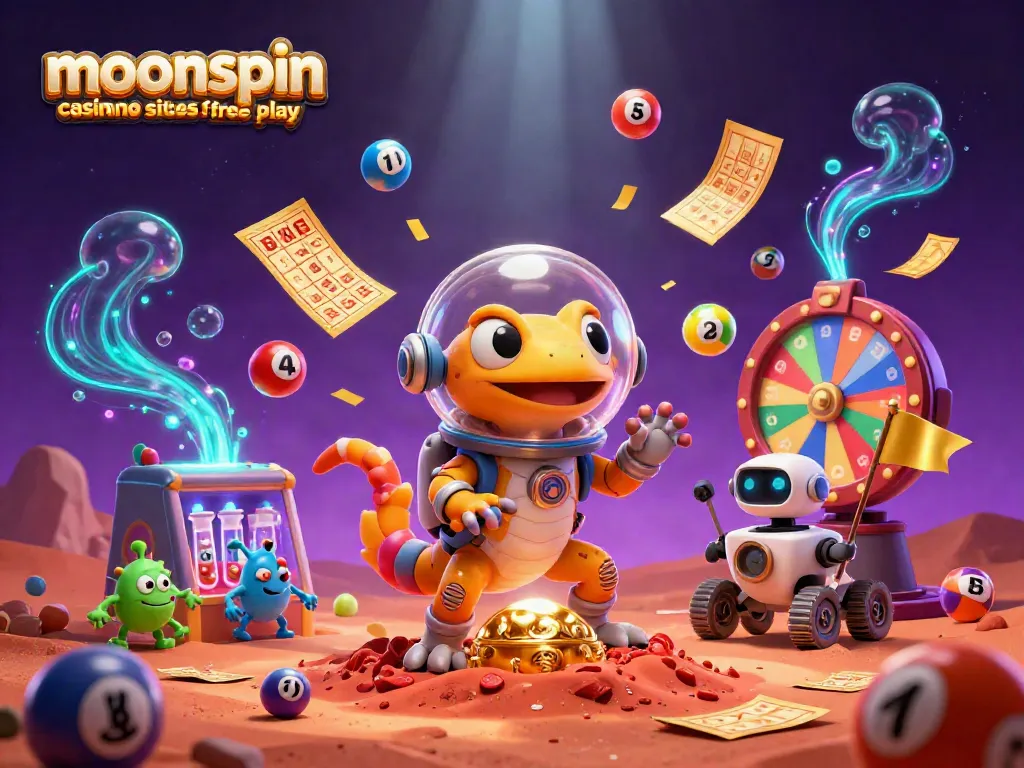 Experience thrilling free play at moonspin casino sister sites with vibrant casino elements and characters.