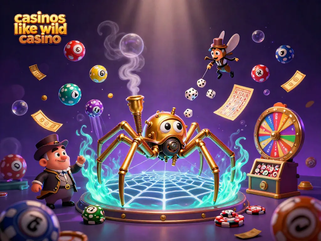 Capture exciting moments in casinos like wild casino with a vibrant, energetic 3D illustration.