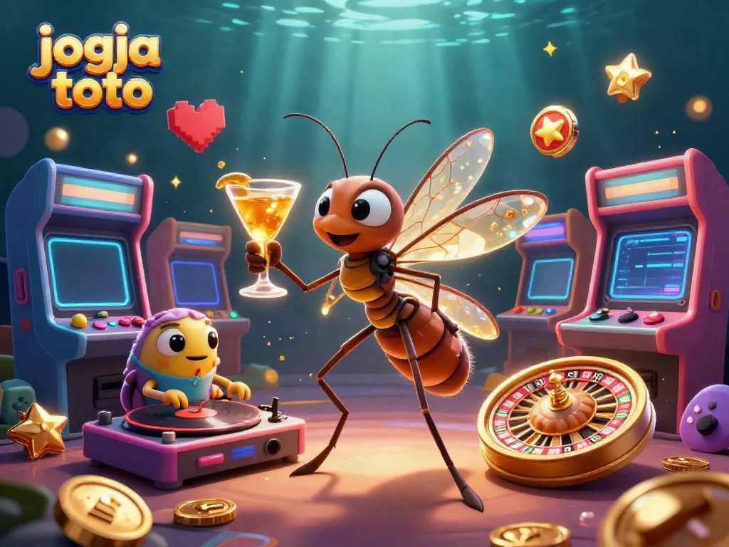 Experience the excitement of jogja toto with a vibrant 3D casino illustration featuring beloved gaming characters.