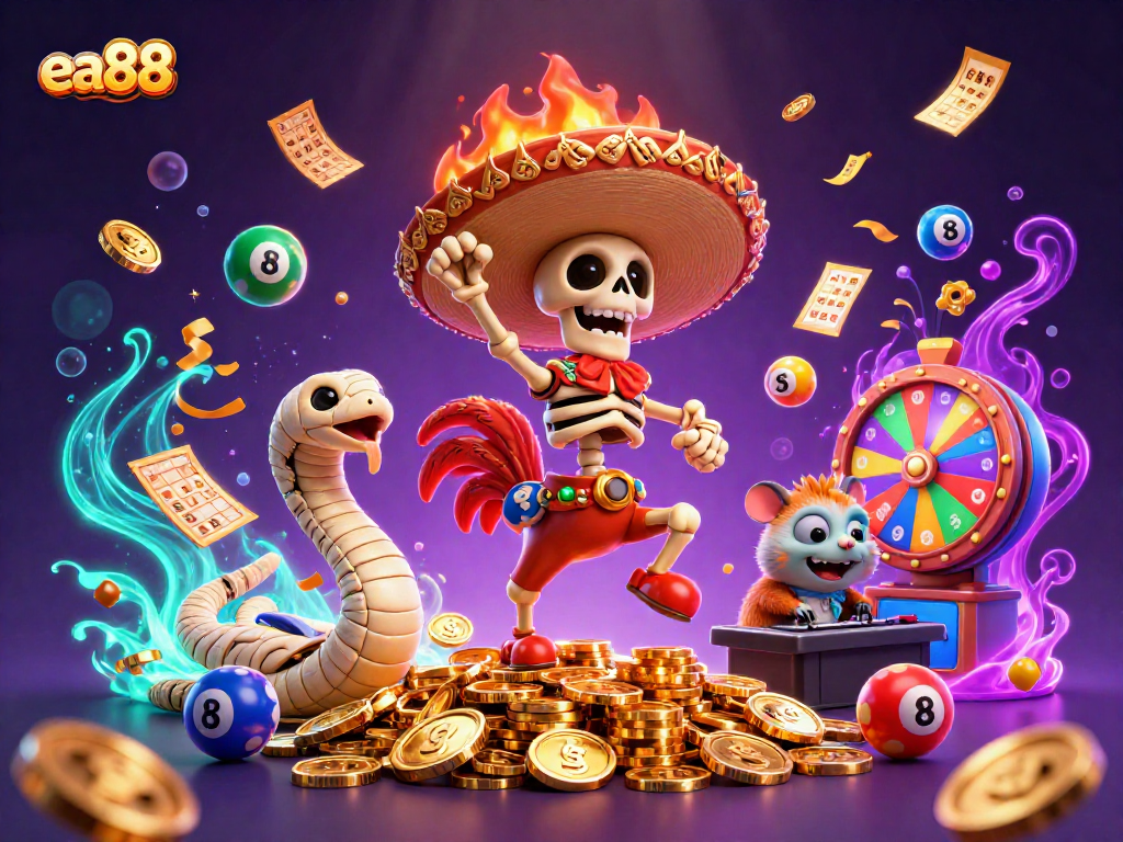 Play games and win big at ea88 with vibrant lottery elements and engaging characters