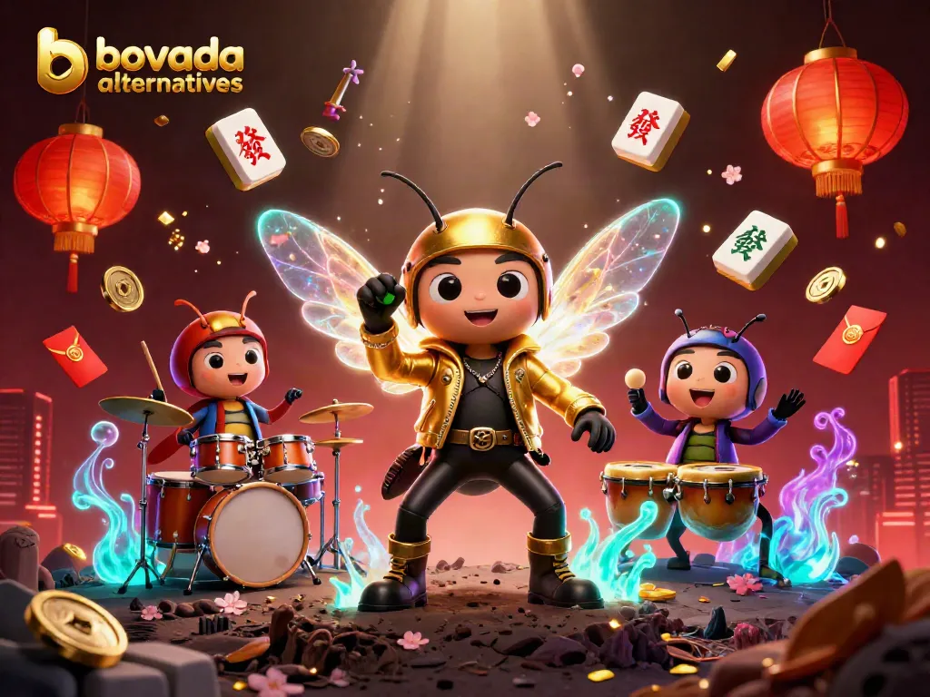 Experience thrilling bovada alternatives with a vibrant 3D rock star casino scene featuring exciting game elements.
