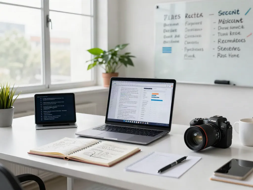 Content strategist analyzing data to read full article efficiently in a modern office.