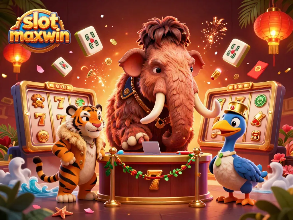 Experience thrilling gameplay with slot maxwin as a bouncer checks IDs at a vibrant casino entrance.