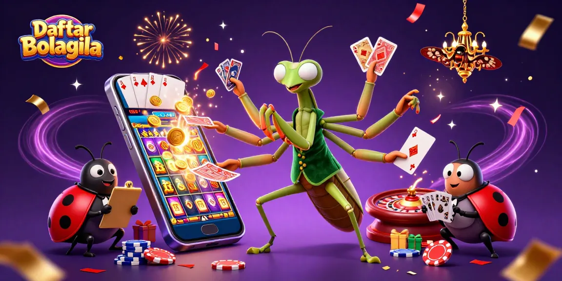 Experience the excitement of Daftar Bolagila with a vibrant 3D illustration showcasing a lively casino scene.