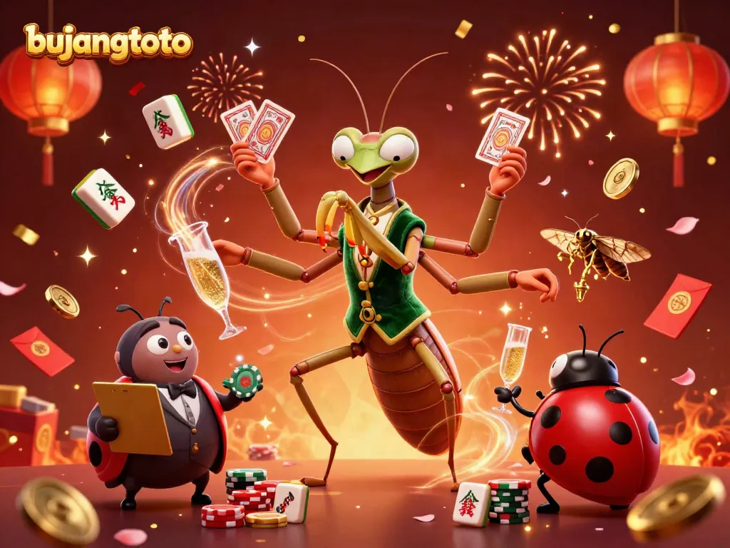Experience the excitement of bujangtoto with a lively casino scene featuring unique characters in action.