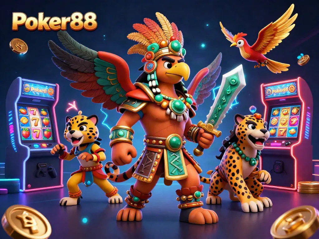 Engage with Poker88's vibrant online casino experience featuring dynamic slots and 3D gaming elements.
