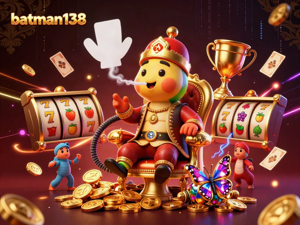Experience batman138's dynamic gaming world with an ultra-detailed 3D illustration featuring a vibrant casino theme.