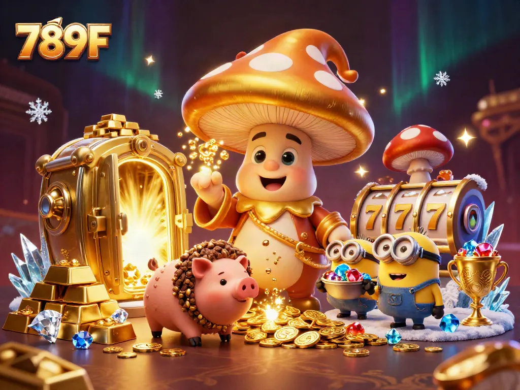 Experience treasure magic at 789F with a golden wizard and vibrant casino elements.