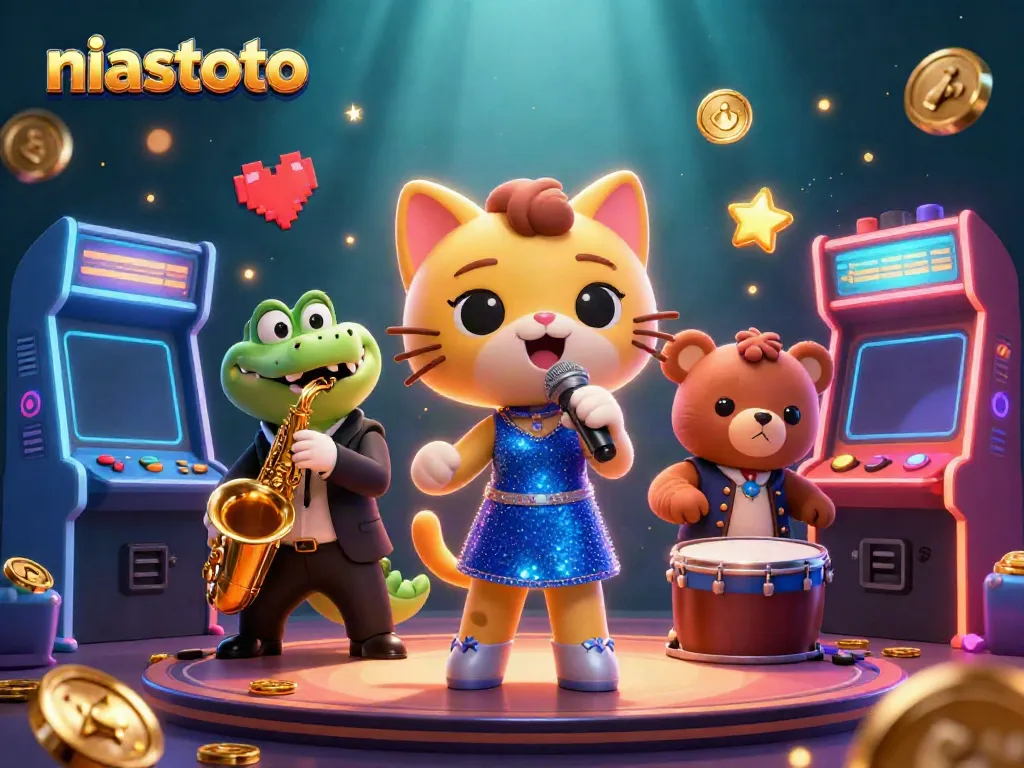 Join the fun and excitement at niastoto, where vibrant characters celebrate thrilling casino games.