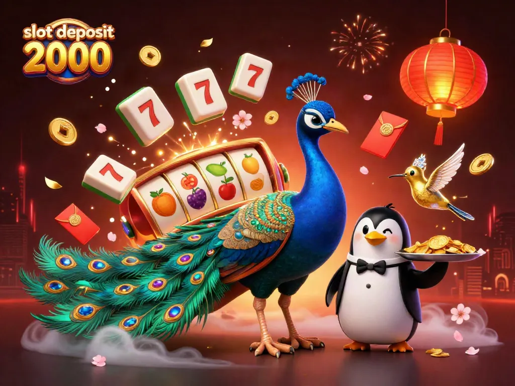 Experience thrilling action with slot deposit 2000 in this vibrant 3D casino scene.