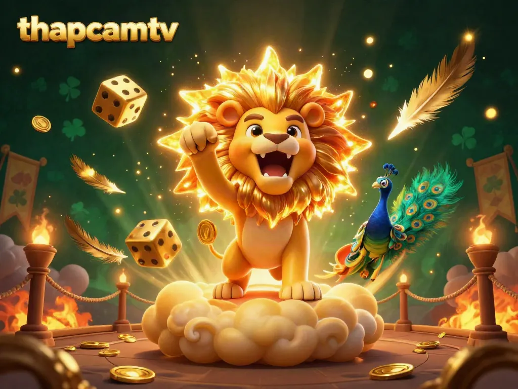 Engage with thapcamtv's vibrant 3D illustration showcasing dynamic characters amid golden dice and casino elements.