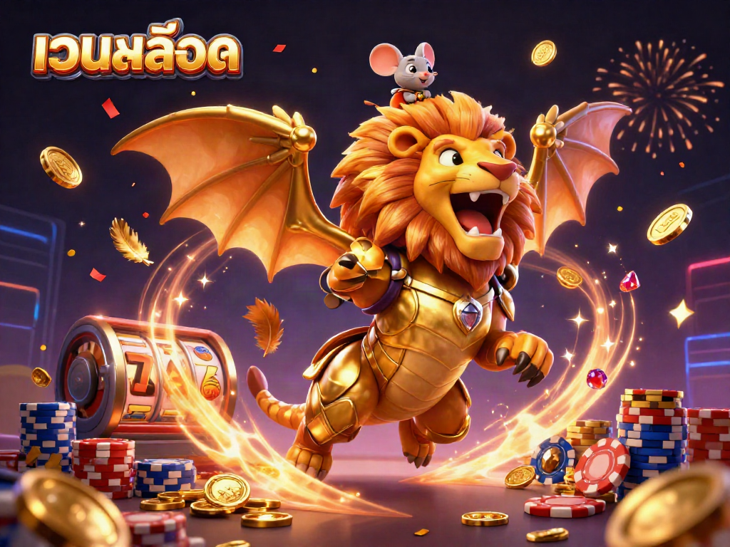 Experience exhilarating เว็บสล็อต action with a golden chimera and festive game elements!