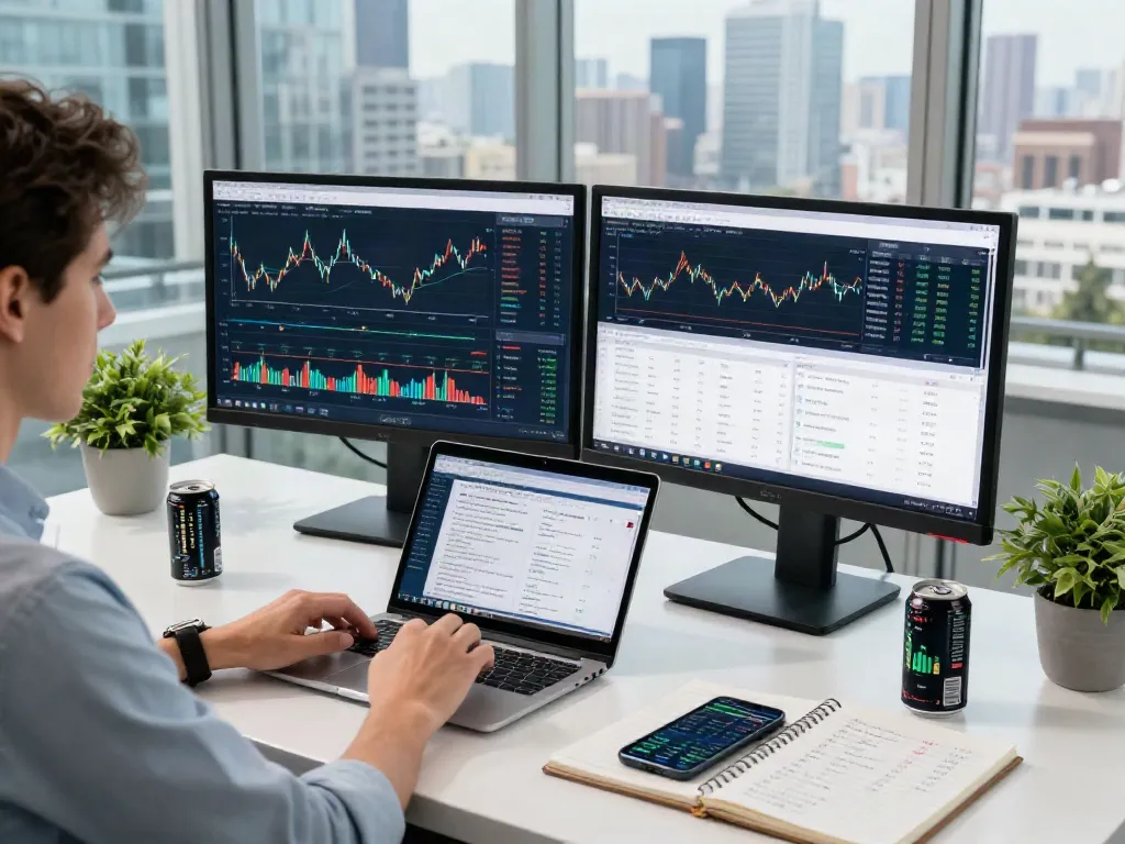 Analisis keuangan di https://dolar123.site/ dengan profesional di ruang kerja modern, menampilkan grafik dan riset pasar.