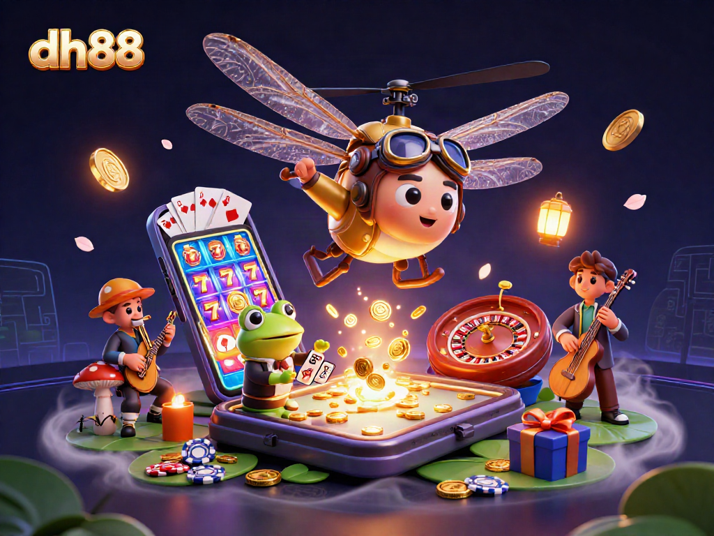 Experience thrilling gaming action with dh88's vibrant casino scene featuring dynamic characters and exciting game elements.