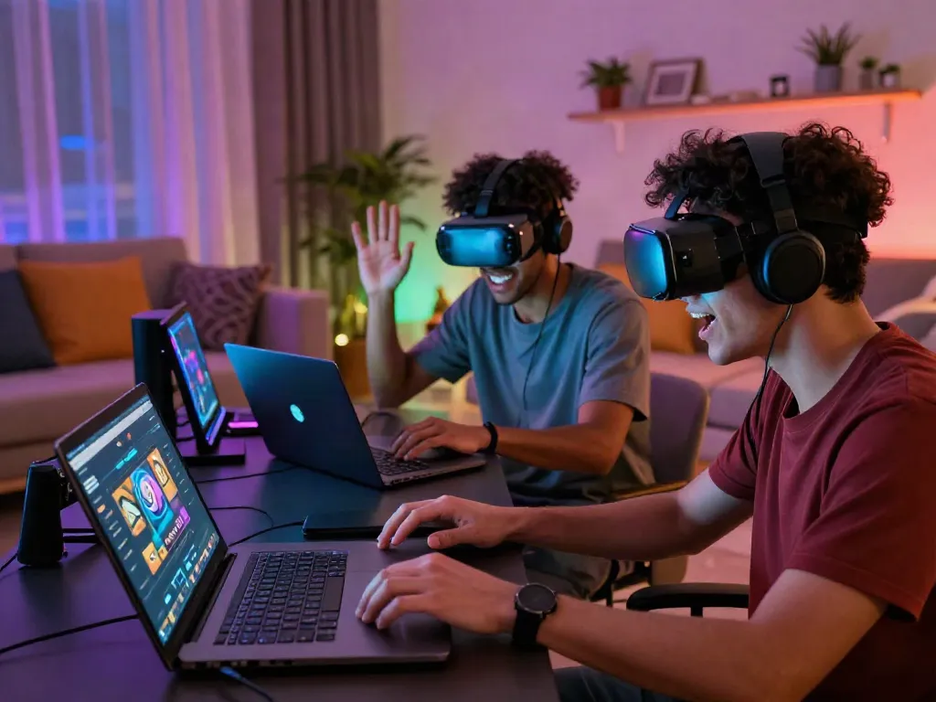 Engaging users on situs hargatoto gaming platforms in a vibrant setting.