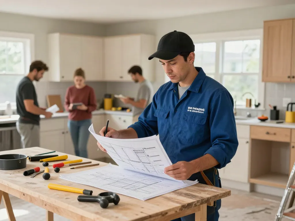 Trusted whole home remodel company in Seattle with professional contractor working on renovation