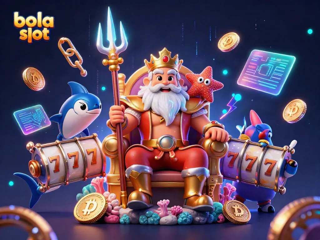 Engage with the exciting world of bola slot featuring Neptune and vibrant casino elements.