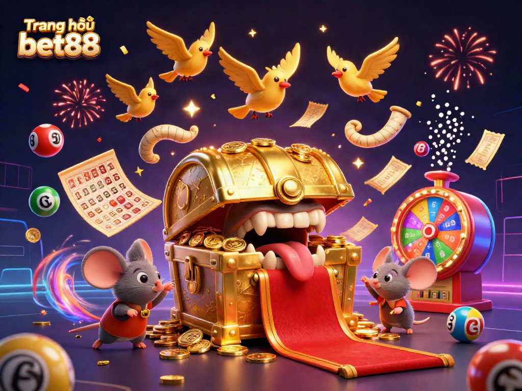 Engage in thrilling gaming excitement at Trang chủ bet88 with vibrant casino elements and dynamic illustrations.
