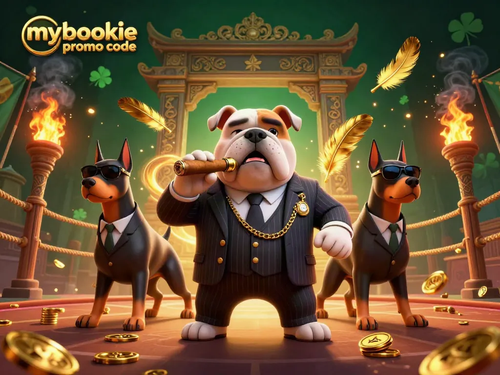 Spin to win with MyBookie promo code in an ultra-detailed illustration of casino characters.