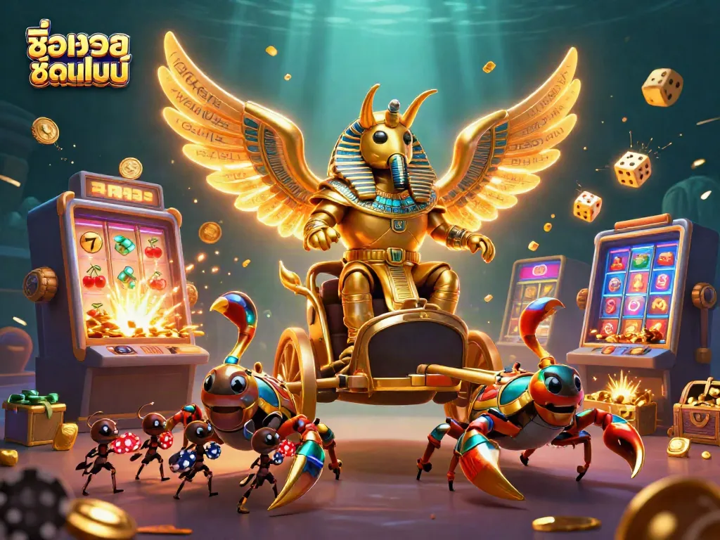 ซื้อลอตเตอรี่ผ่านมือถืออย่างปลอดภัยและรวดเร็ว ด้วยตัวละครการ์ตูนในฉากที่เต็มไปด้วยบรรยากาศคาสิโน