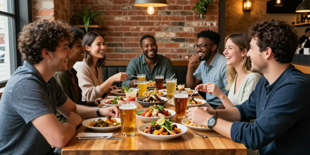 Suasana meriah di https://thekegroomnyc.com/ dengan makanan lezat dan minuman berwarna-warni.