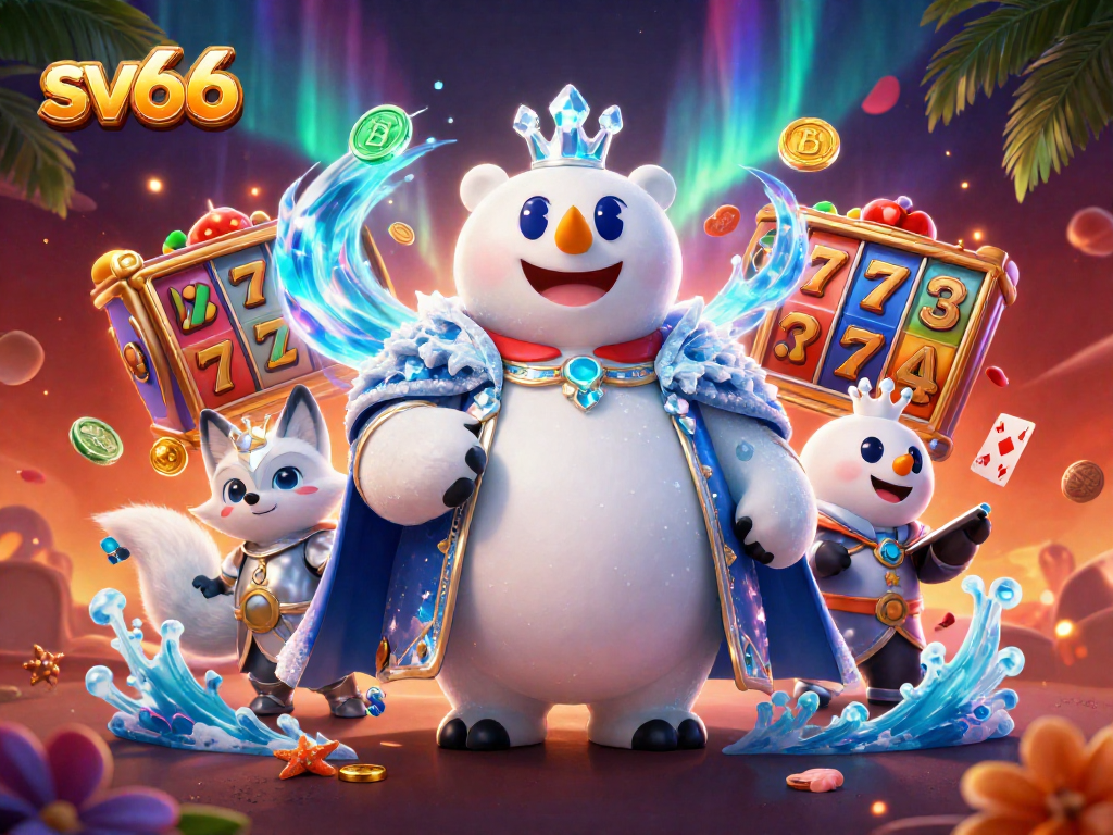 Experience the thrilling sv66 casino with vibrant slot reels and busy gaming elements.