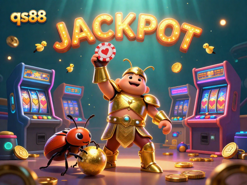 Play and win with qs88 as a beetle champions soar in a vibrant casino world.